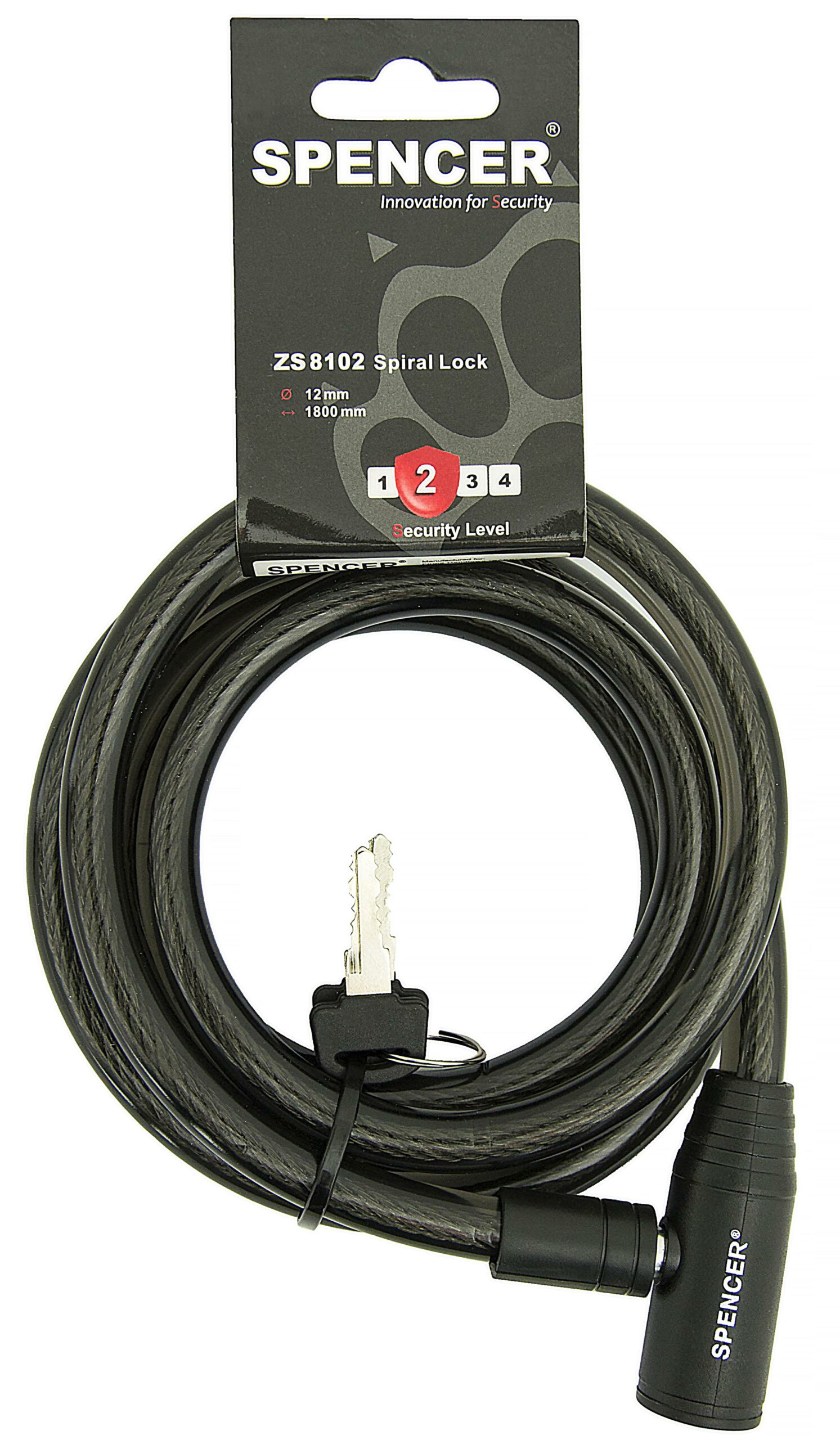 Замок Spencer Z8102 под ключ 12 х 1800мм черный