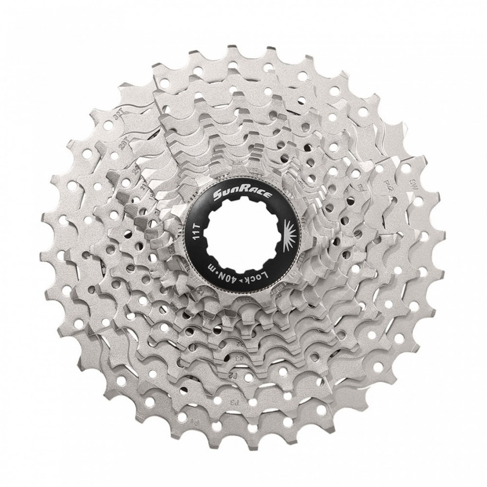 Касета інд. 11-k 11-28T SUN RACE RS3 сталевий павук, Metallic Silver