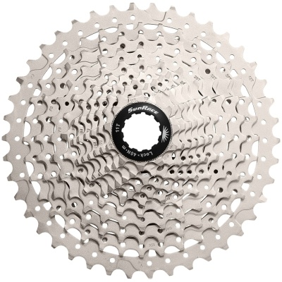 фото - Касета інд. 11-k 11-46T SUN RACE MS7 MTB, сталевий павук, Metallic Silver