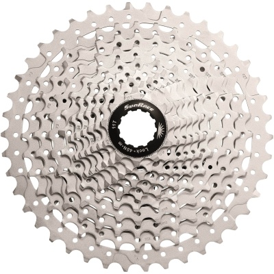 фото - Касета інд. 11-k 11-51T SUN RACE MS8 MTB, алюмінієвий павук, Metallic Silver