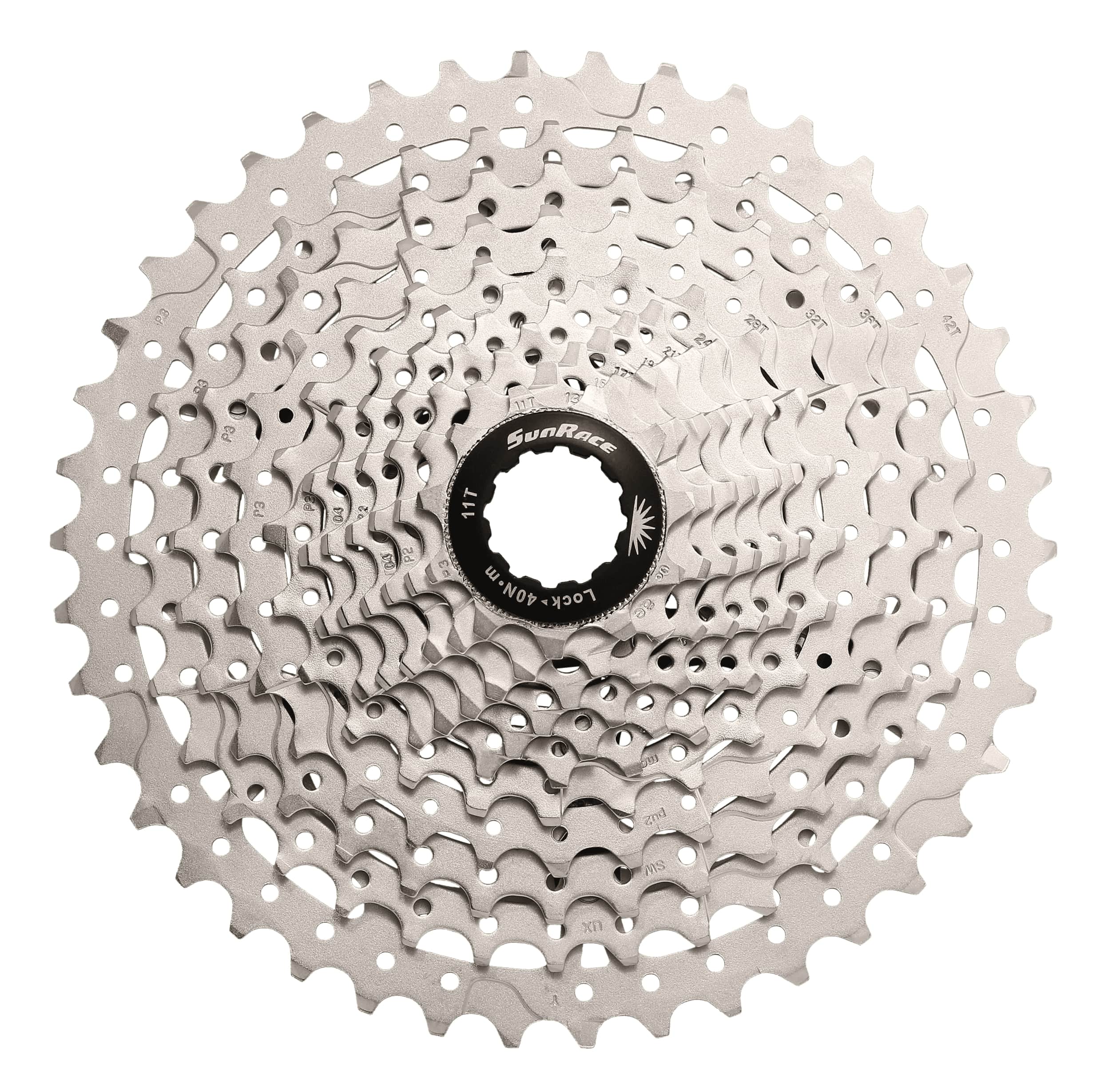 Касета інд. 11-k 11-51T SUN RACE MS8 MTB, алюмінієвий павук, Metallic Silver