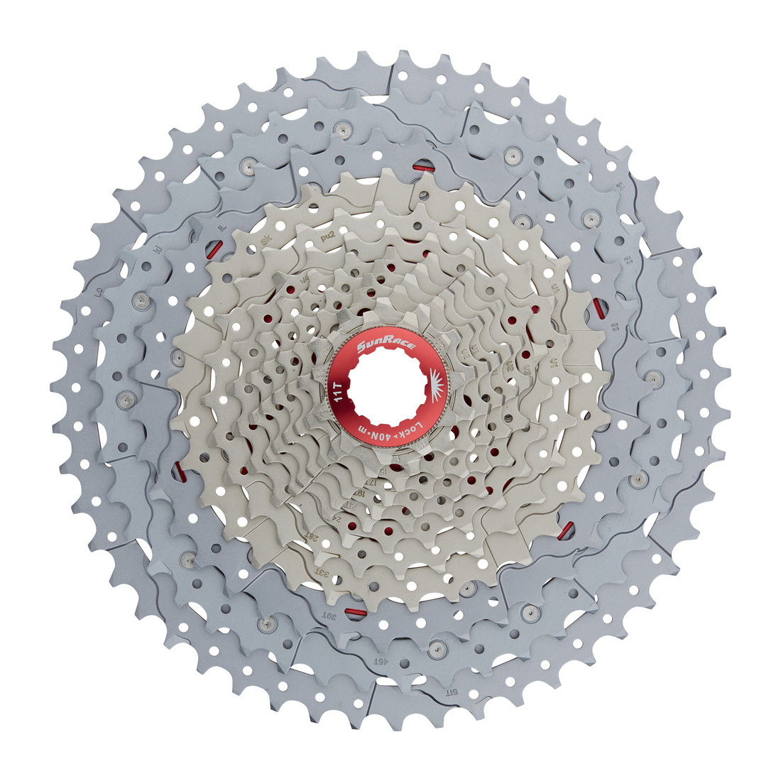 Касета інд. 12-k 11-51T SUN RACE MZ903 MTB алюмінієвий павук, Metallic Silver