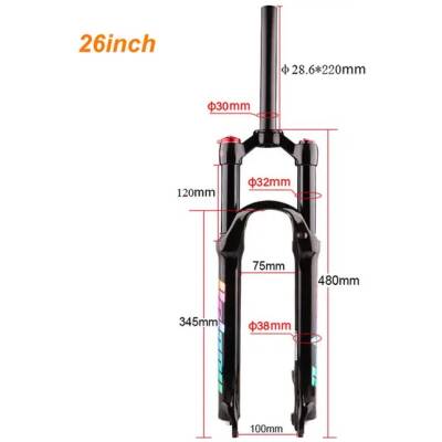 Вилка 26" Bolany Disc 1-1/8" повітряна, чорна