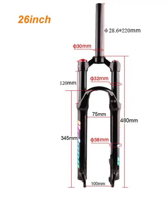 Вилка 26" Bolany Disc 1-1/8" повітряна, чорна