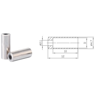 фото - Накінечник Alligator для сорочки перемикання латунний сріблястий. уп.200 шт