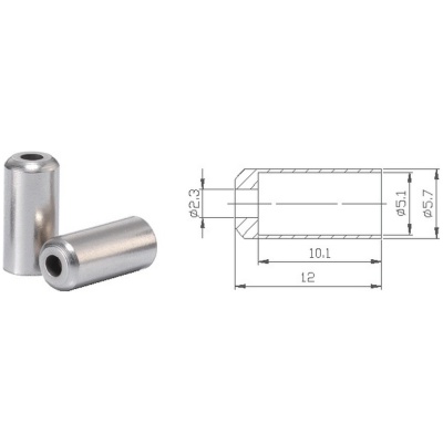 фото - Концевик Alligator для тормозной рубашки латунный фрезированный уп.25 шт
