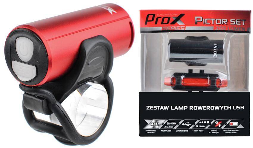 Комплект фар ProX Pictor Cree Set 350+10 Lm USB красный (A-O-B-P-0347)