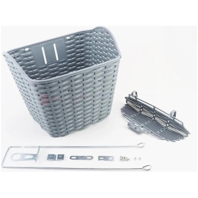фото - Кошик велосипедний Baisike пластик з кришкою, сіра (35017)
