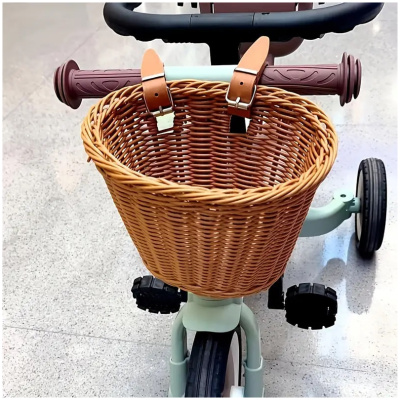 фото - Кошик KB на кермо, плетена, лоза, бежева (KOS142)