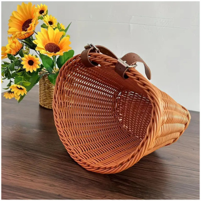 фото - Кошик KB на кермо, плетена, лоза, бежева (KOS142)