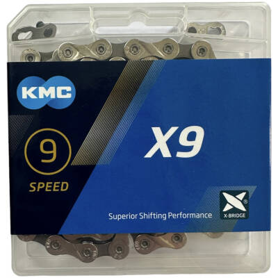 Ланцюг KMC X9 Silver/Gray 122 ланки 1/2" X 11/128" box (C-X939)