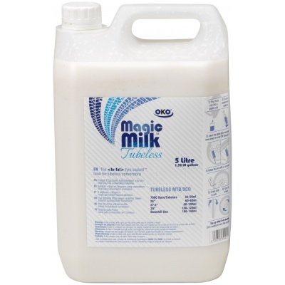фото - Герметик для бескамерных покрышек латексный OKO Magik Milk Tubeless 5L без шприца