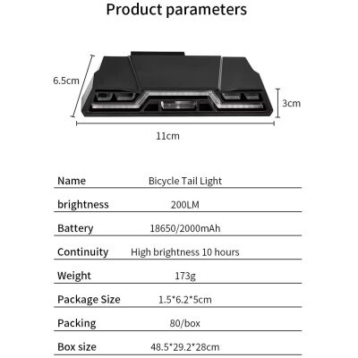 Задня фара SSWD 200Lm, 2000mAh пластик (SSWD)