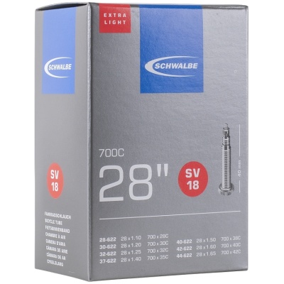 фото - Камера Schwalbe SV18 EXTRA LIGHT 28/700C (ETRTO 28/44-622) ниппель FV 40мм