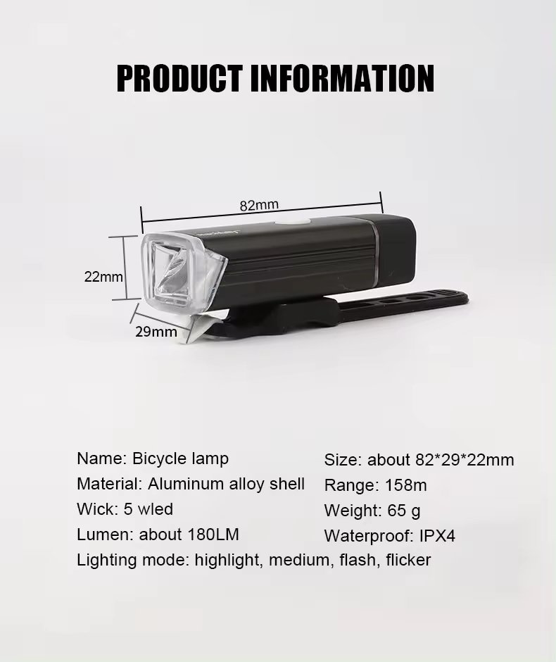 Фара передня Machfally BST-001 USB чорний (BST-001-bl)