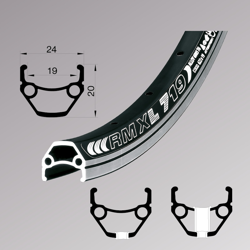Фото Обод Remerx DRAGON LINE 719, 27,5», 584×19, 32 отв., AV, черн. анод., V-Br, CNC