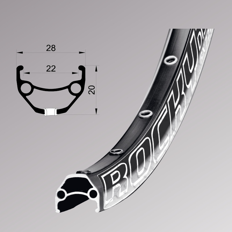 Фото сОбод Remerx ROCKY 22 RX 3022, 29», 622×22, 32 отв., AV, пист., черн. анод., E-Bike