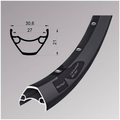 фото - Обод Remerx ROCKY PLUS RX 3027, 29”, 622×27, 32 отв., FV, пист., черн. анод., E-Bike, безк.