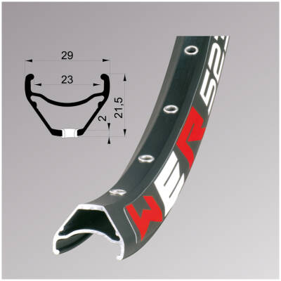 фото - Обод Remerx WER RX 2023, 29”, 622×23, 32 отв., AV, пист., черн. анод., E-Bike, безк.
