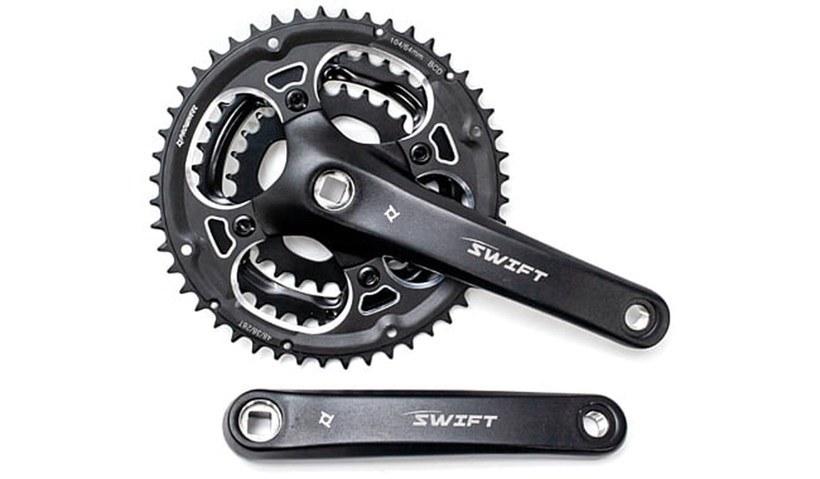 Шатуни PROWHEEL SWIFT-201P, під квадрат, 170мм, 28-38-48Т, чорний