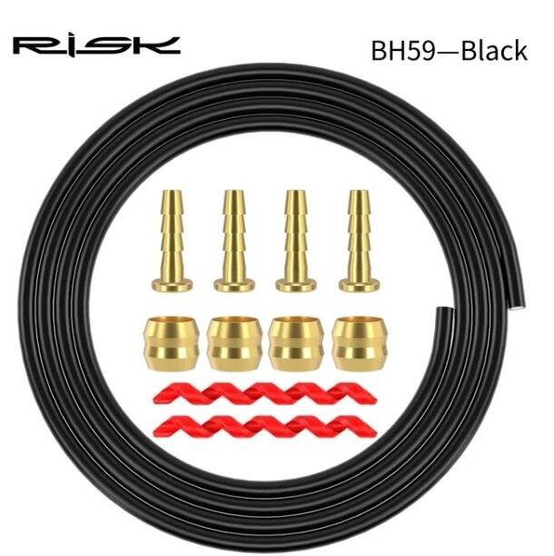 Рубашка троса тормоза 2500мм RISK BH-59 RC115-1-1 черн. с оливками и болтами