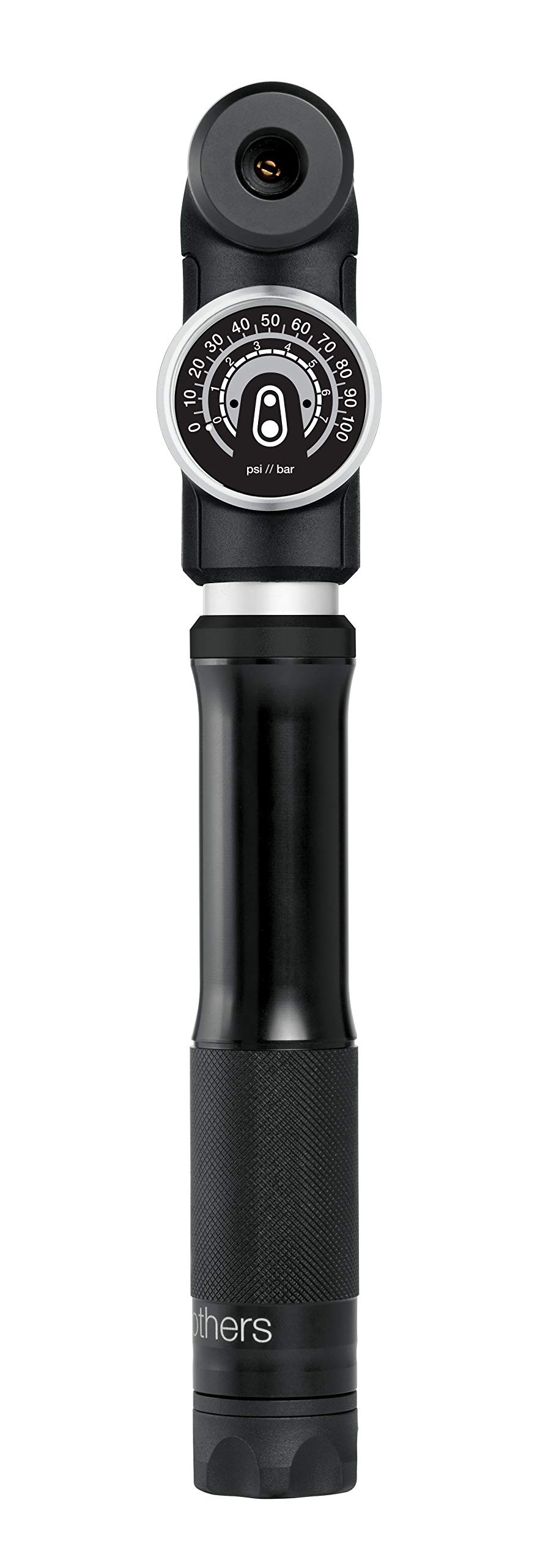 Мінінасос Crankbrothers STERLING SG, алюмінієвий, з манометром, smart head, 100 psi/7 bar, чорний