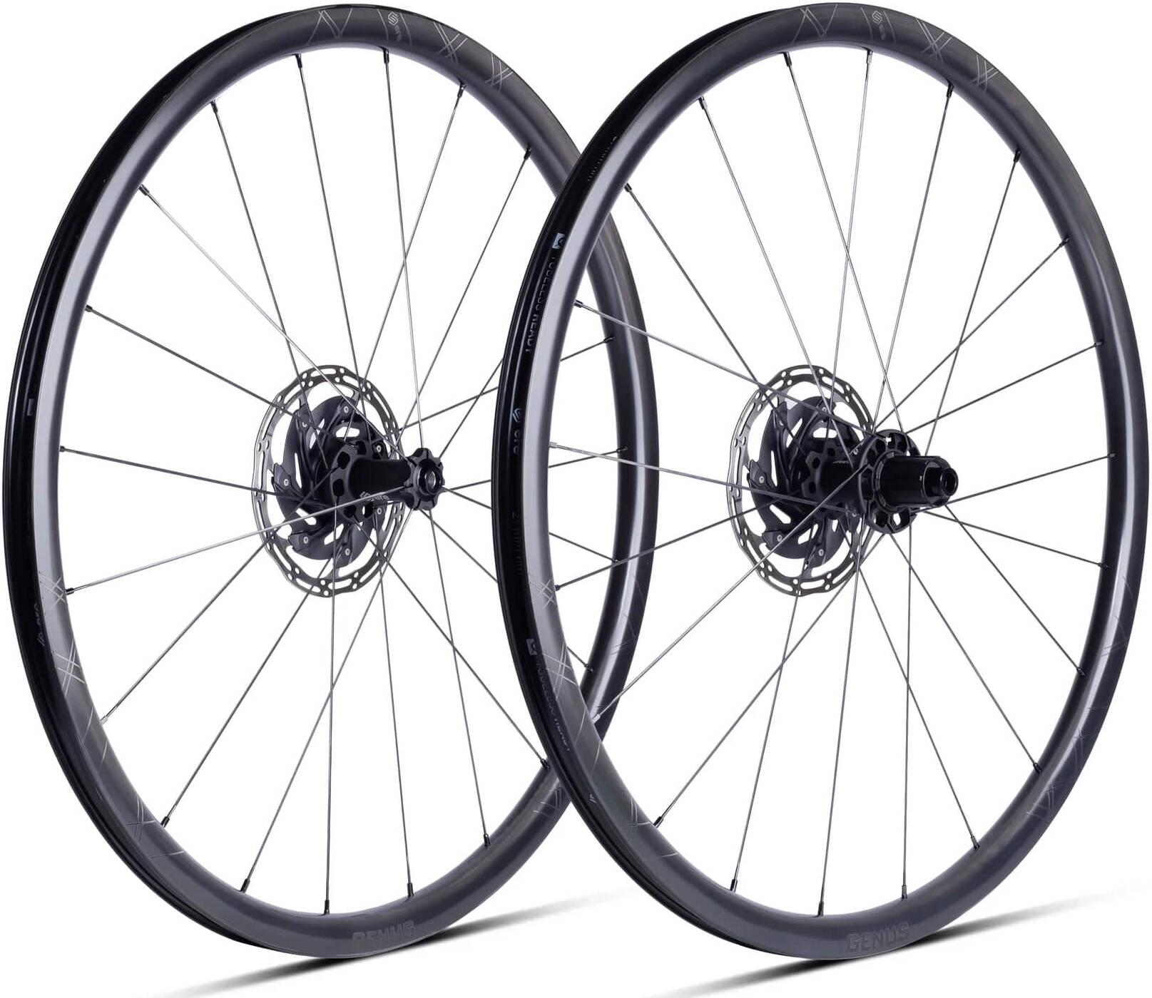 Колесо пер. + задн. 28" ERE GENUS II SL30 CARBON, Road, 100x12/142x12, CL, HG11, tubeless, черный сатин