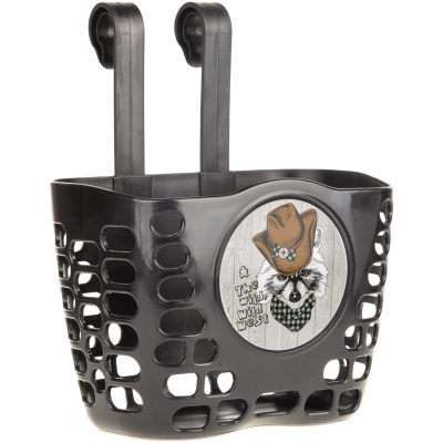 фото - Кошик дитячий пластиковий на кермо ONRIDE Pony Mini чорний для велосипедів 12-14″