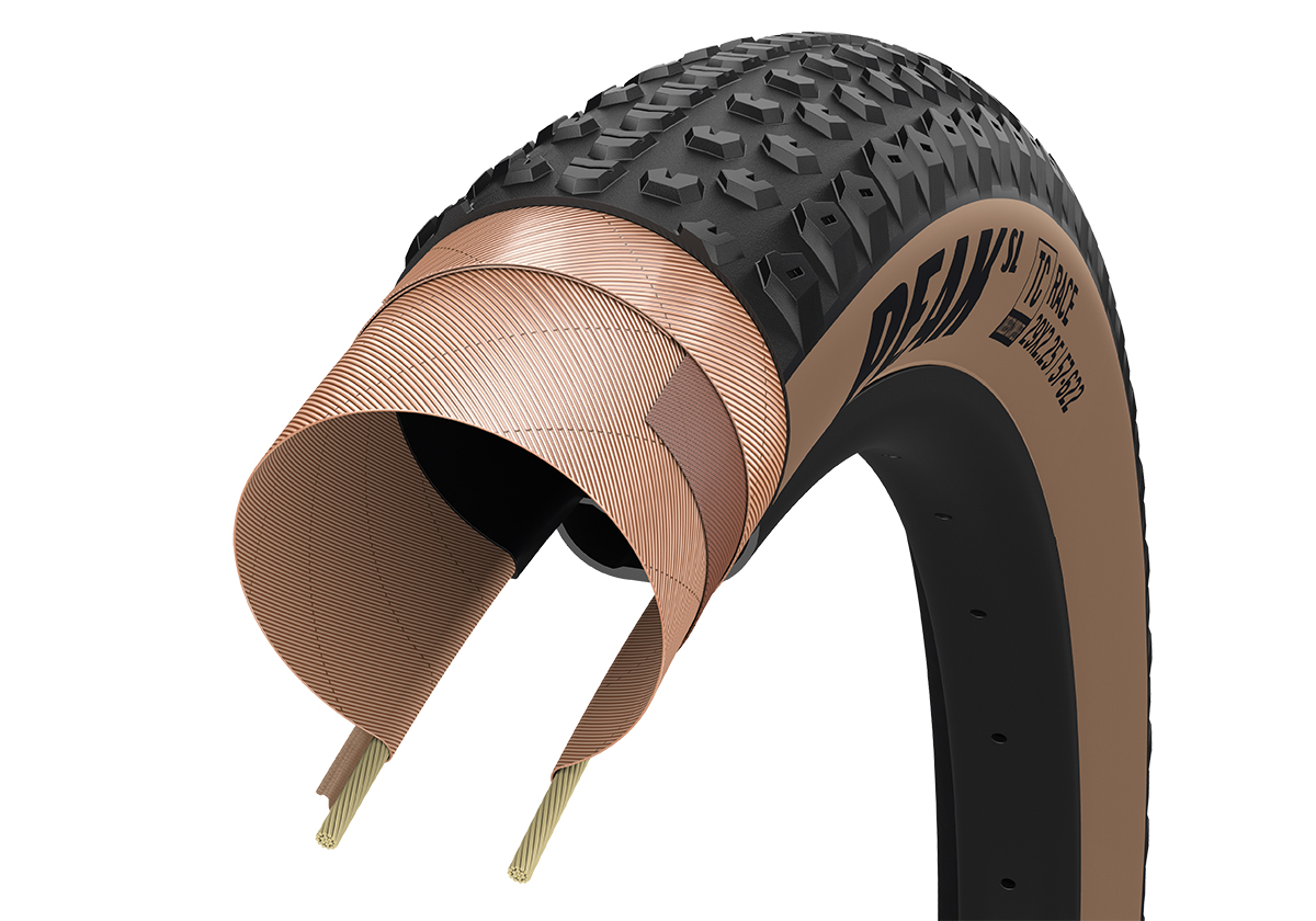 Фото Покрышка 29×2.25 (57-622) GoodYear Peak SL Race Tubeless Complete Folding Blk/Tan, 120tpi