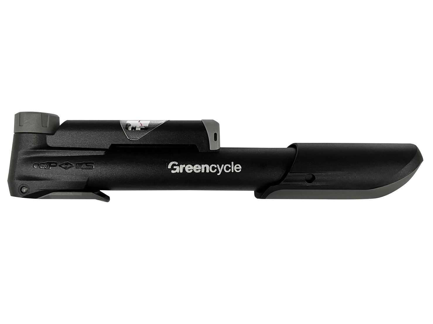 Мінінасос Green Cycle GPM-041CP, пластиковий з манометром, Presta+Schrader, 120psi