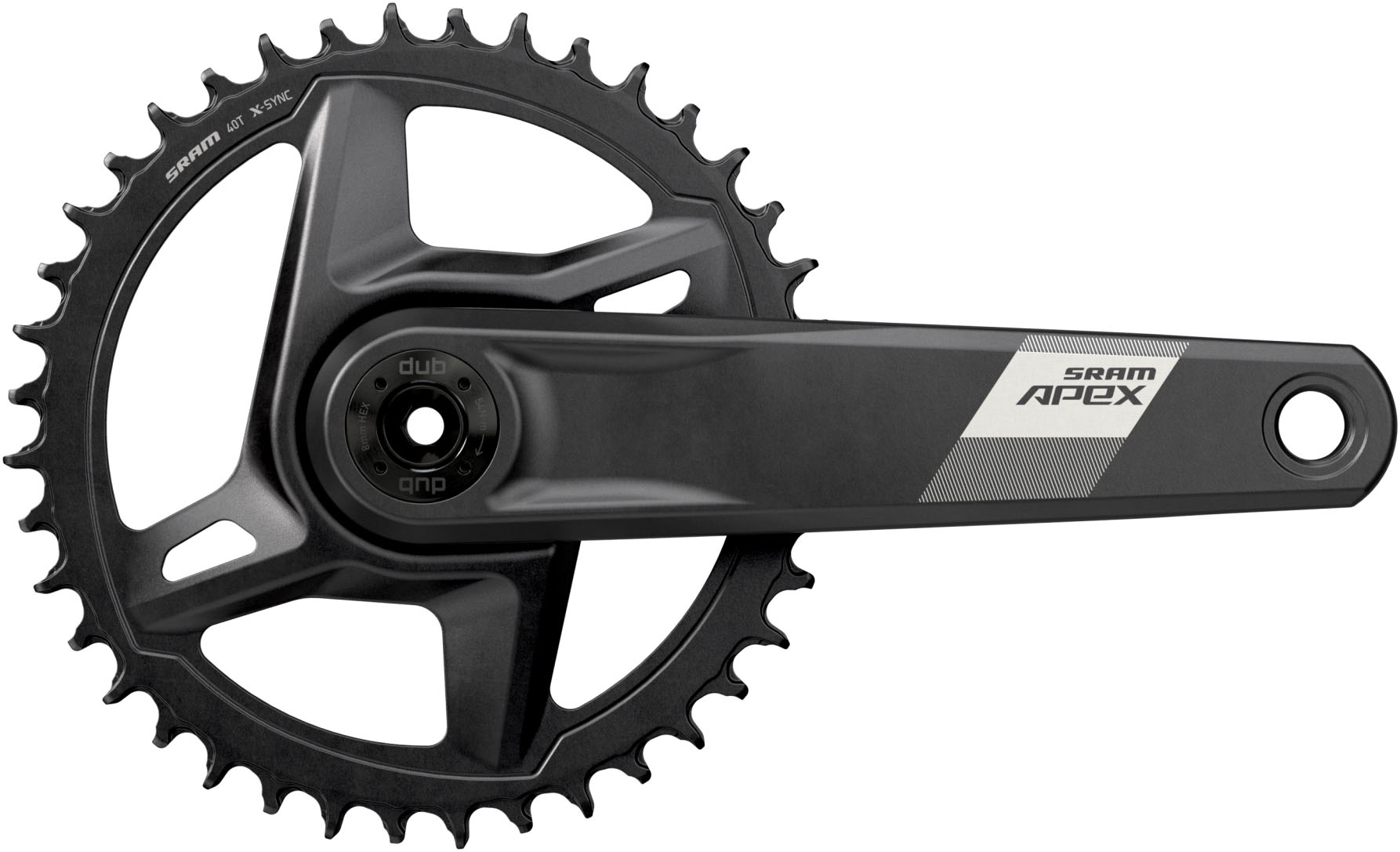 Комплект шатунів Sram APEX 1 DUB WIDE, 175мм 40T, чорні (OEM)