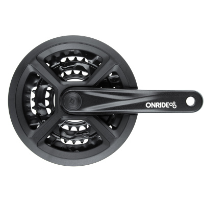 фото - Комплект шатунов ONRIDE Trio 910, под квадрат, 170 мм, 22-32-44Т, на 9 шв., черный