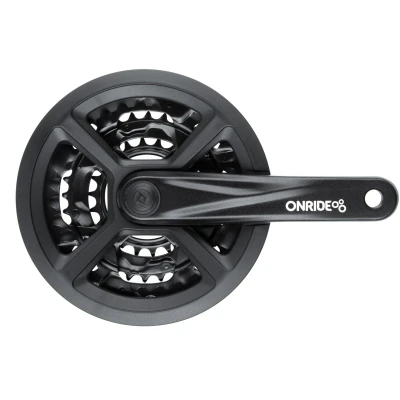 фото - Комплект шатунов ONRIDE Trio 910, под квадрат, 170 мм, 22-32-44Т, на 9 шв., черный