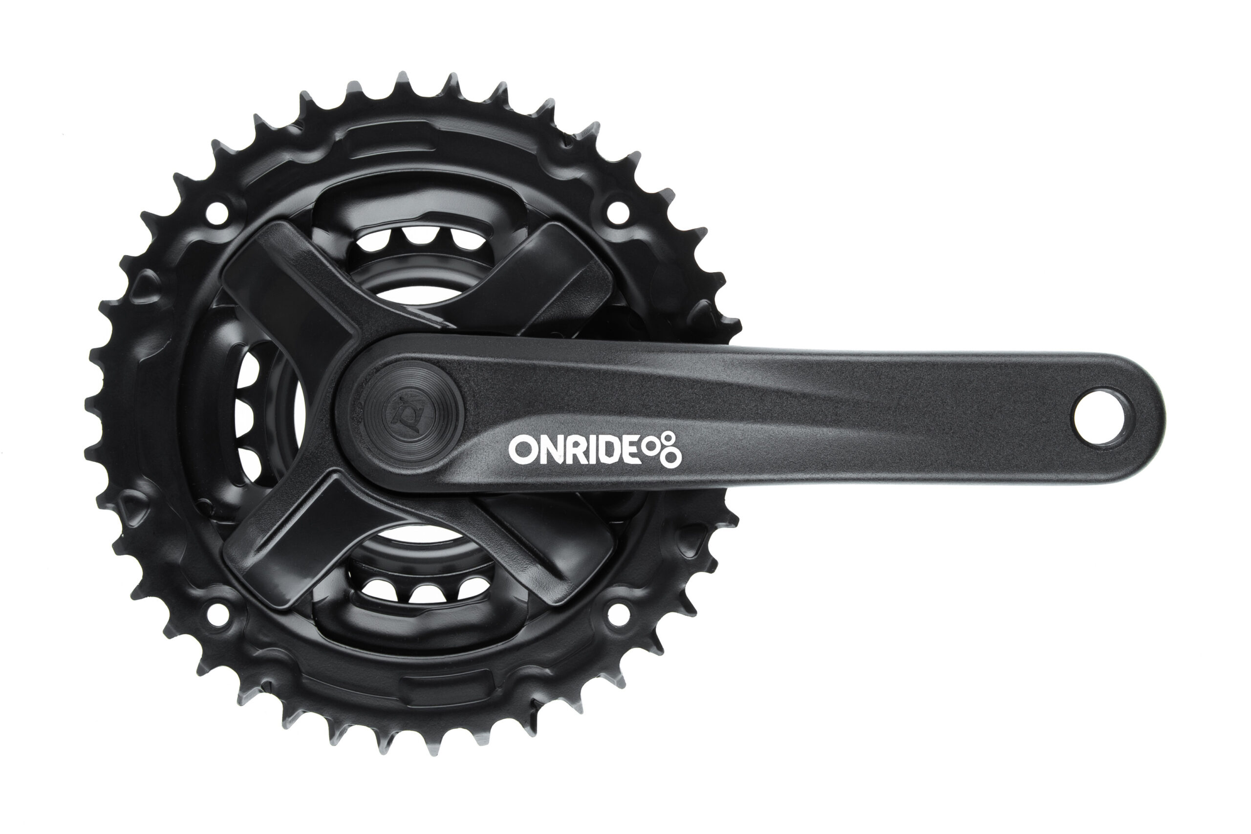 Фото Комплект шатунов ONRIDE Trio 820, под квадрат, 170 мм, 22-32-42Т, на 8/7/6 шв., черный