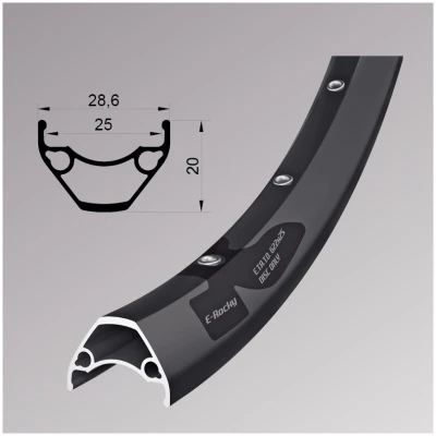 фото - Обод Remerx E- ROCKY RX 3025, 29”, 622×25, 36 отв., FV, пистонированный, черный анодированный, E-Bike, бе