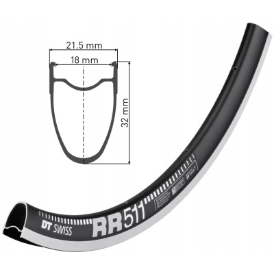 фото - Обод DT SWISS RR 511 29×18 RIM BRAKE 28отв.