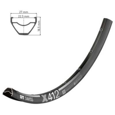 фото - Обод DT SWISS X 412 27×225 DISK BRAKE 28отв.