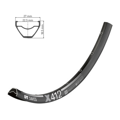 Фото Обод DT SWISS X 412 27×225 DISK BRAKE 28отв.