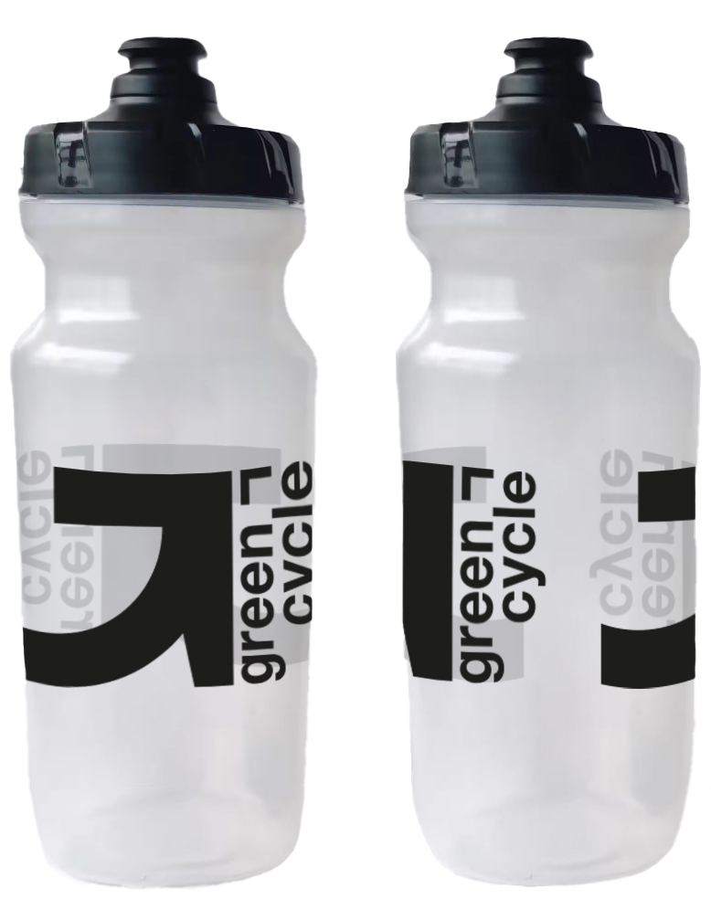 Фляга 0,6 Green Cycle GBT-516 с увеличенным клапаном, прозрачная с черным