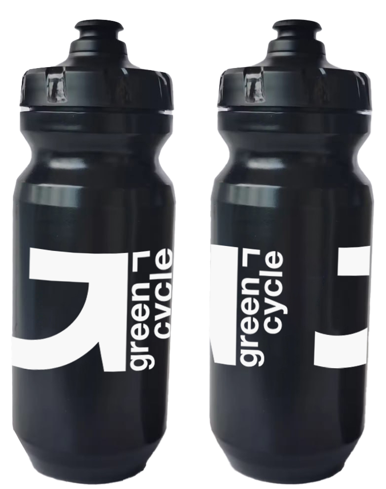 Фляга 0,6 Green Cycle GBT-516 с увеличенным клапаном, черная с белым