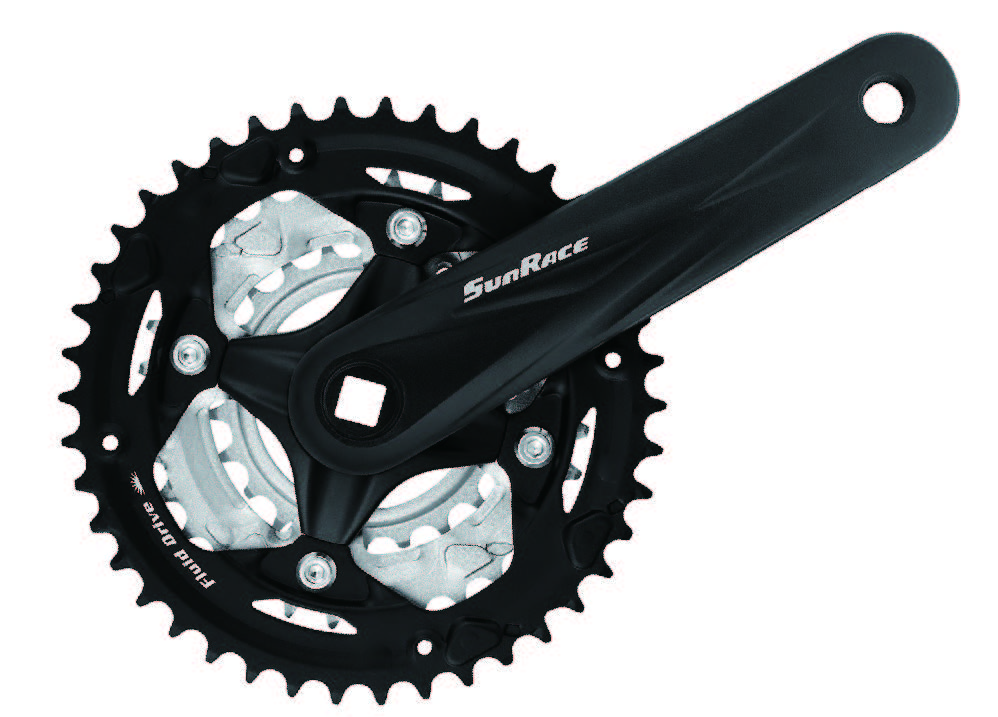 Фото Шатуны SunRace FCM600 3 под квадрат, 170 мм, 42-32-22T, на 8/7шв., с защитой, черный