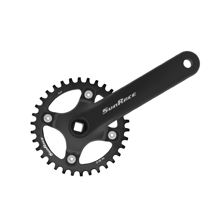 Шатуни SunRace FCM80U під квадрат, 170 мм, 32T, 96BCD, на 11/10/9шв., із захистом, чорний