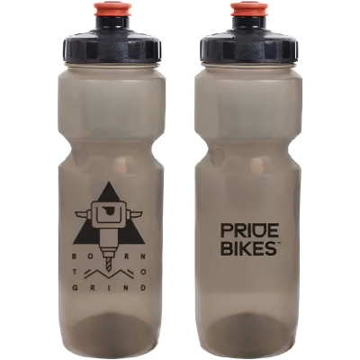 фото - Фляга 0,8 Pridebikes GBT-558LBC Born to grind, дымчатая с черным