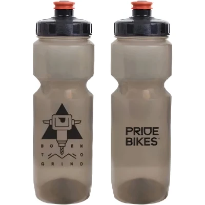 фото - Фляга 0,8 Pridebikes GBT-558LBC Born to grind, дымчатая с черным