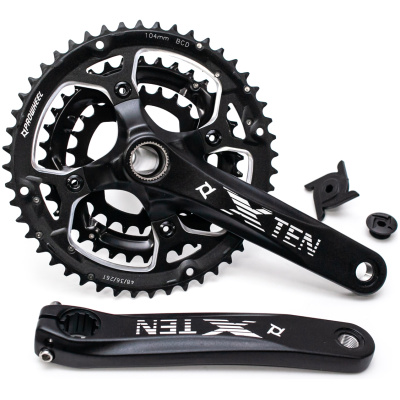 фото - Шатун без каретки AL L175мм 26-36-48Т з інтегр.віссю чорний PROWHEEL TEN-751-TT (без пластикового ключа заглушки)