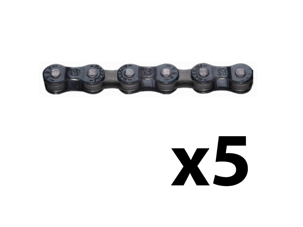 Фото Цепь ONRIDE P50 7/6 скоростей 116 звеньев Blue/Brown + замок, 5 шт.
