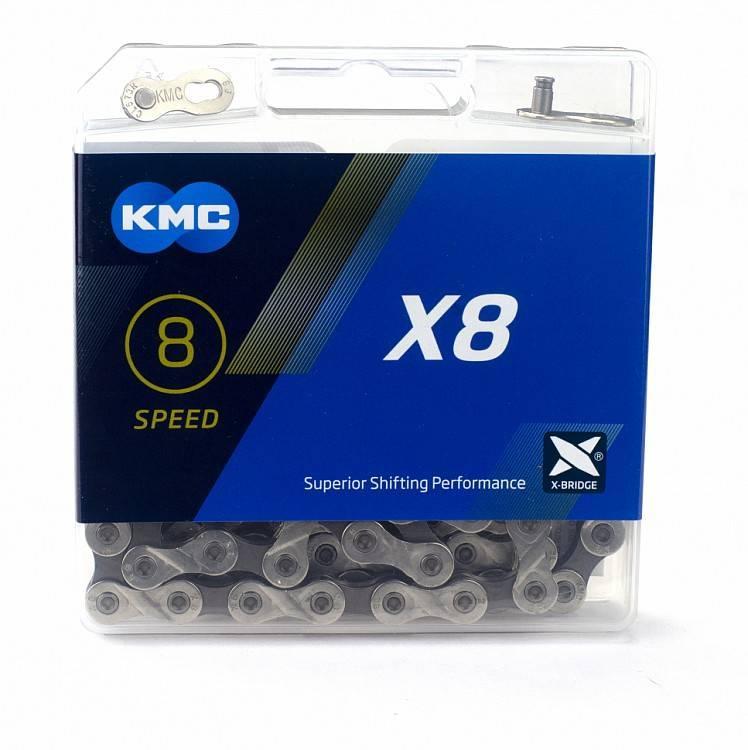 Ланцюг KMC X8 Silver/Gray 1/2 X 3/32 114 ланок із замком у боксі