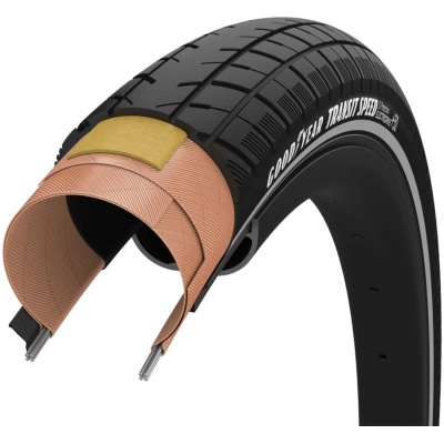 фото - Покрышка 700×30 (30-622) GoodYear Transit Speed S1:Protection, Wire, Black + reflective strips, 60tpi