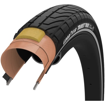 фото - Покрышка 700×40 (40-622) GoodYear Transit Tour S3:Protection, Wire, Black + reflective strips, 60tpi