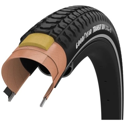 фото - Покришка 700×40 (40-622) GoodYear Transit SUV S3:Protection, Wire, Black + світловідбиваючі смуги, 60tpi